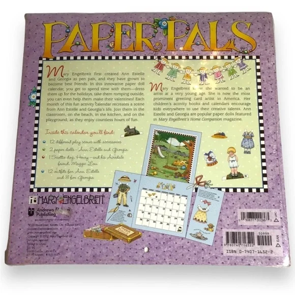 Mary Englebreit’s Vintage PAPER PALS - A 2002 Paper Doll Activity Calendar